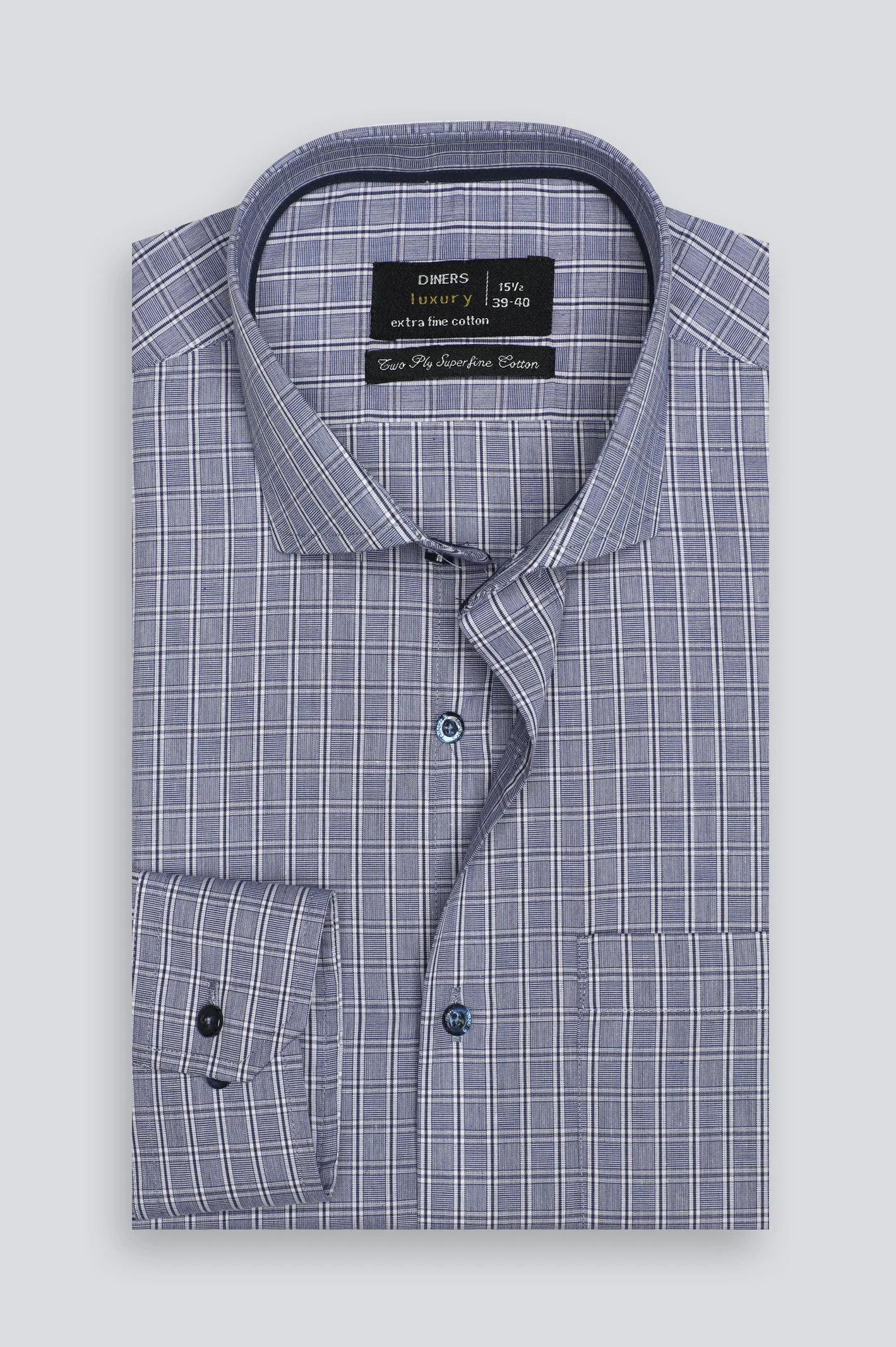 Blue Shepherd Check Formal Shirt - Image 4