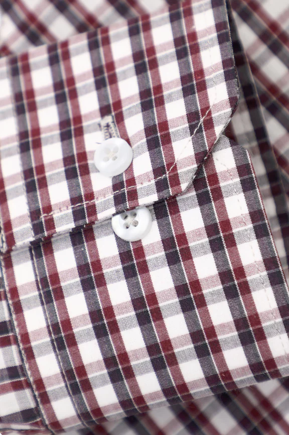 Maroon Tattersall Check Formal Shirt - Image 3