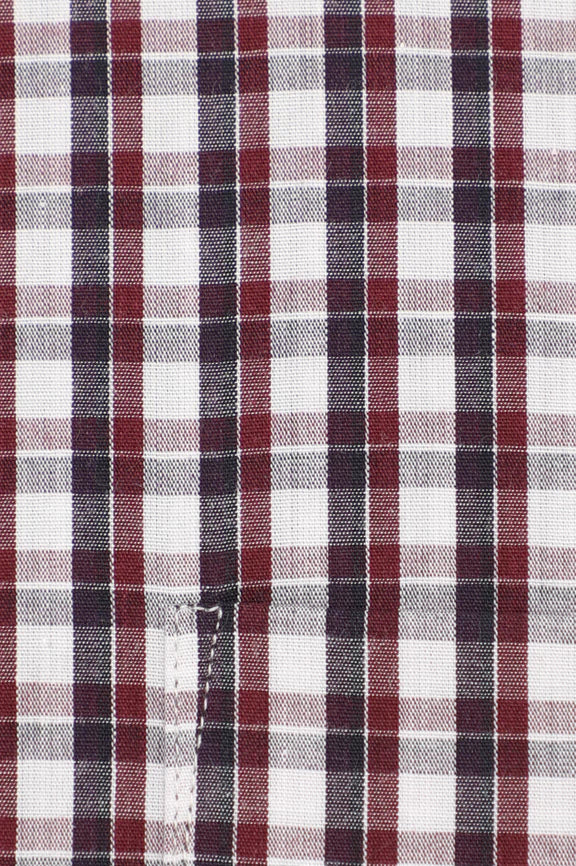 Maroon Tattersall Check Formal Shirt - Image 4