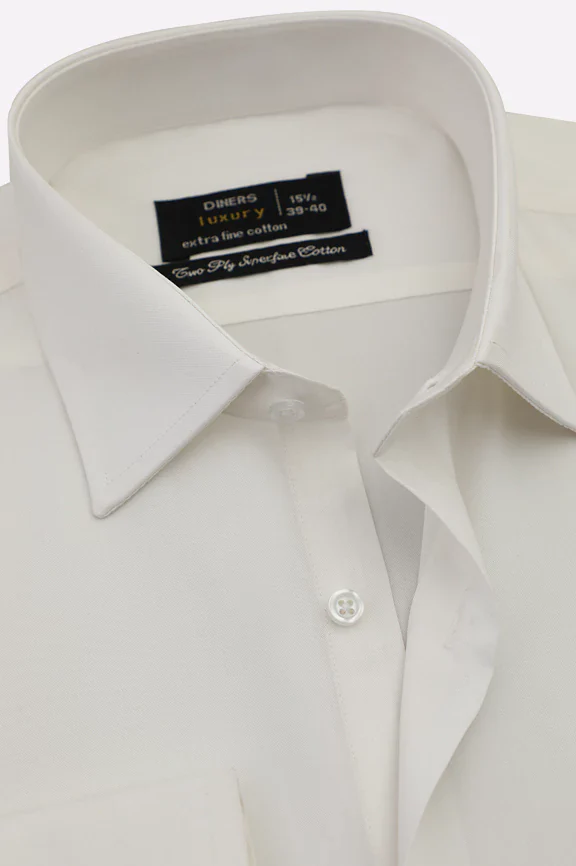 White Plain Formal Shirt - Image 2