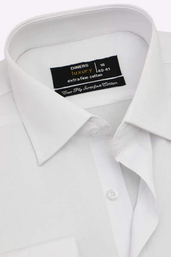 White Plain Formal Shirt - Image 2