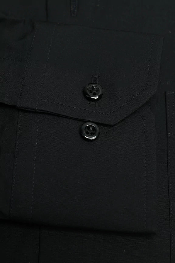 Black Plain Formal Shirt - Image 3