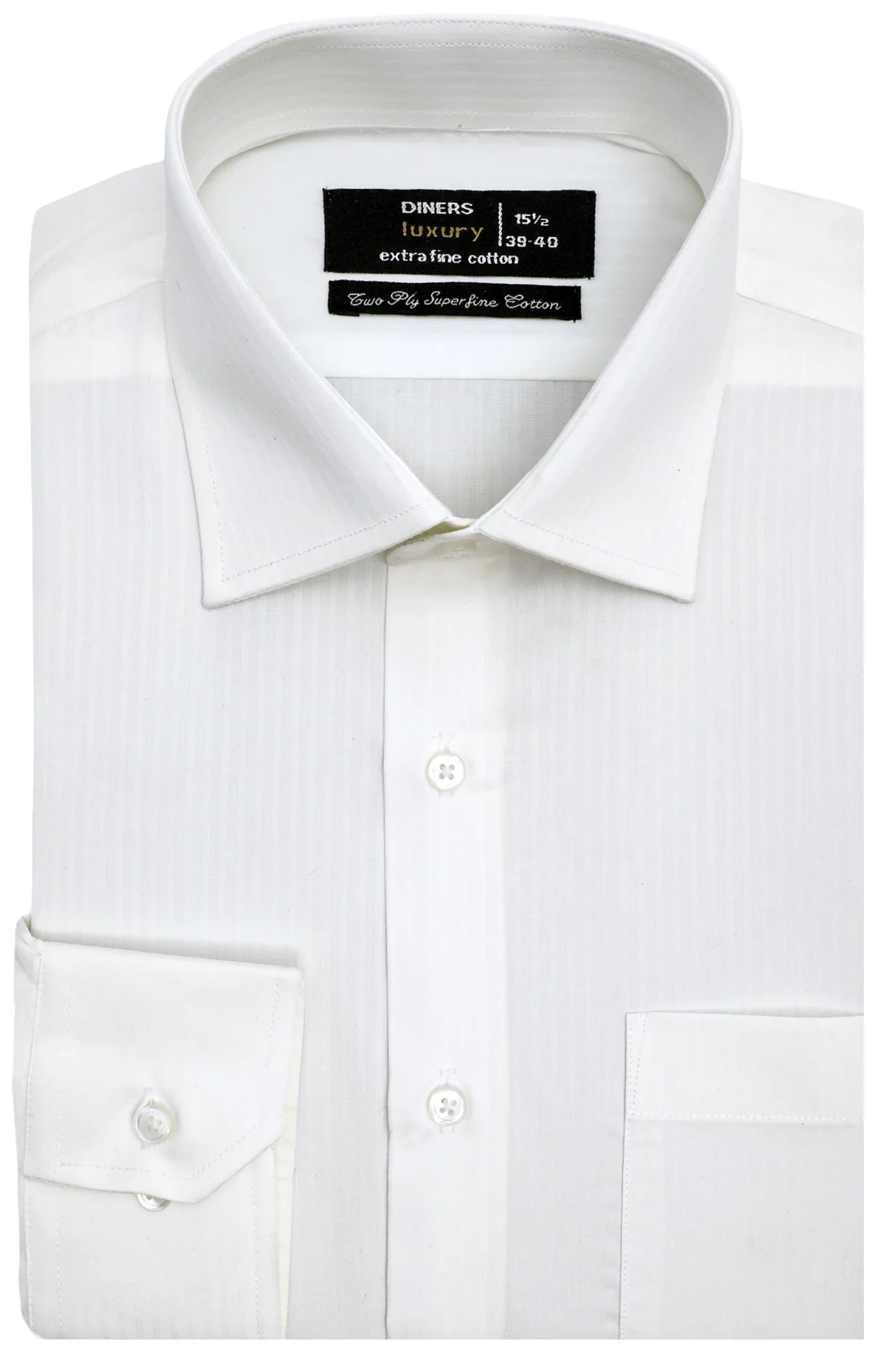 Off White Stripe Textured Formal Shirt