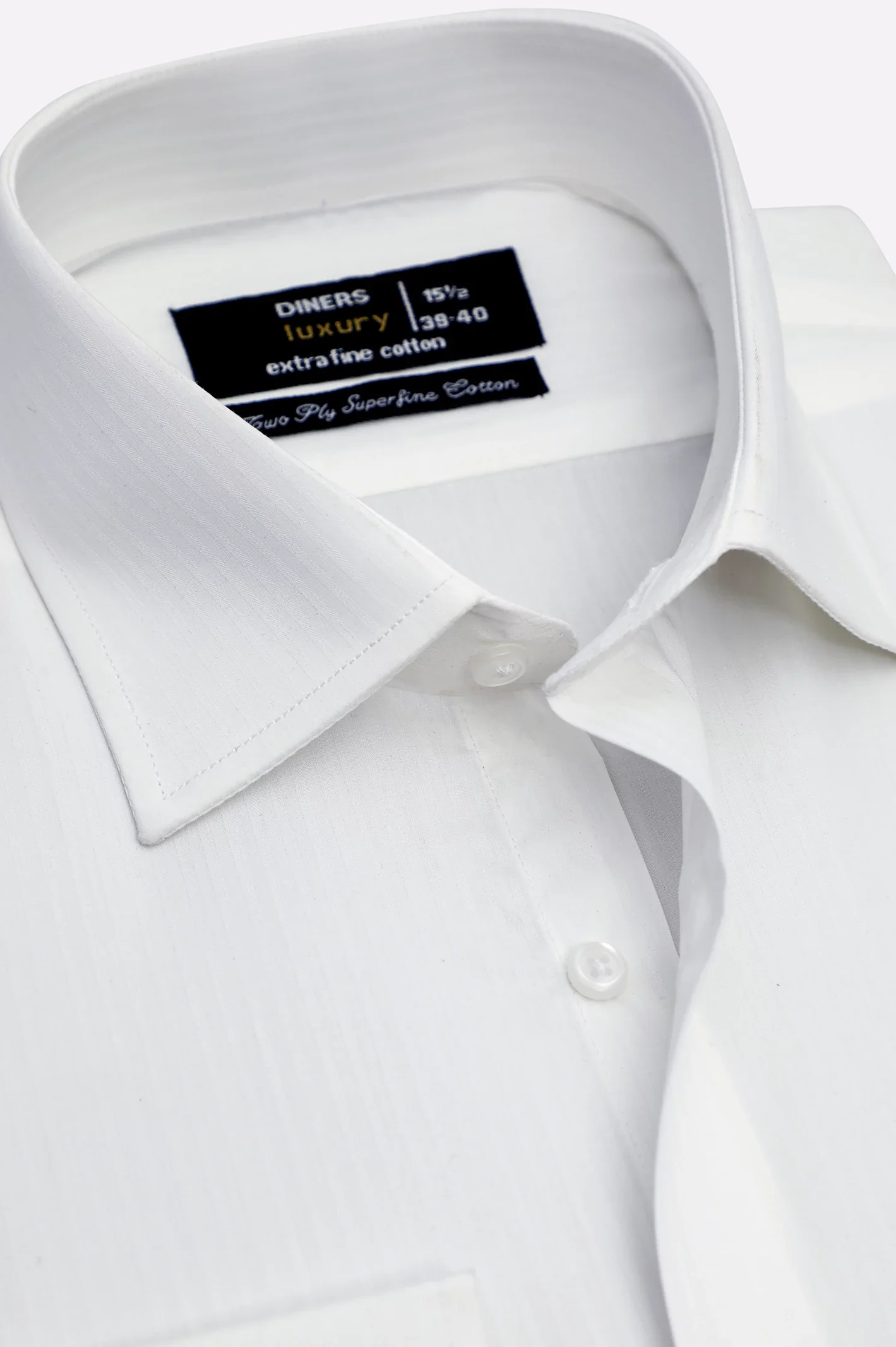 Off White Stripe Textured Formal Shirt - Image 2
