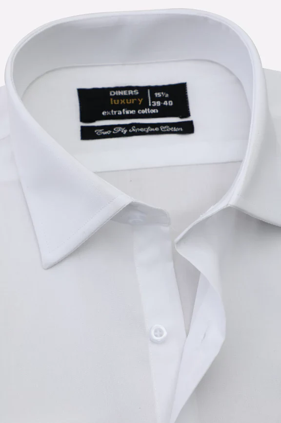 White Plain Formal Shirt - Image 2
