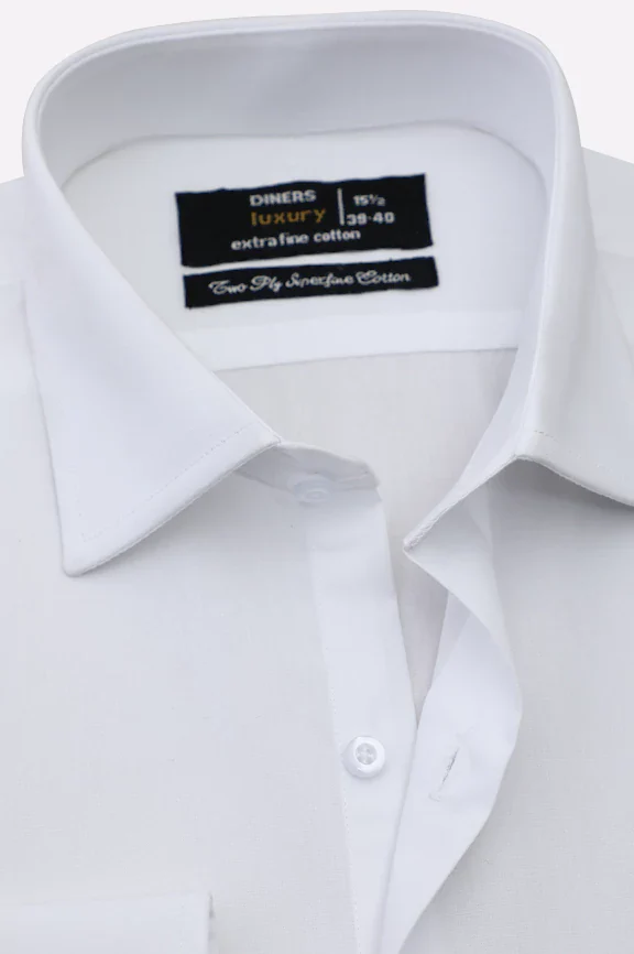White Plain Formal Shirt - Image 2
