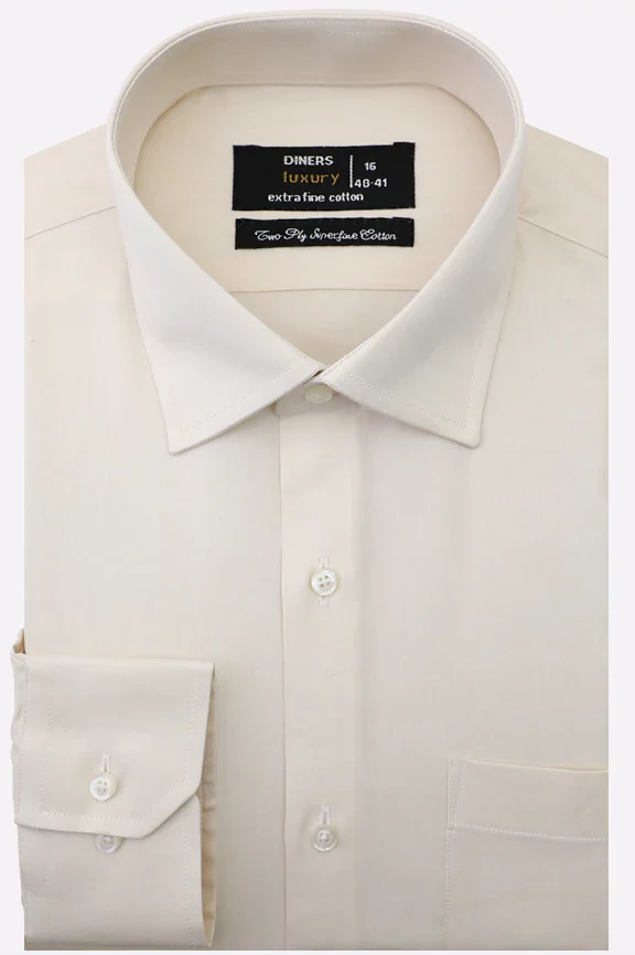 Off White Self Textured Formal Shirt