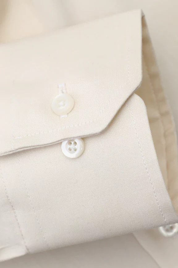 Off White Self Textured Formal Shirt - Image 3