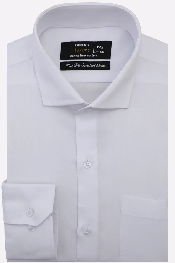White Self Twill Formal Shirt