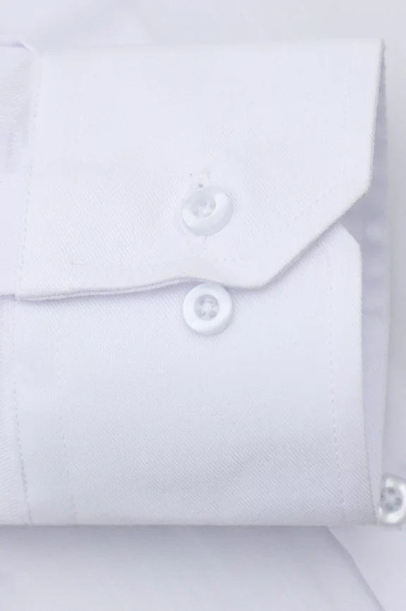 White Self Twill Formal Shirt - Image 3