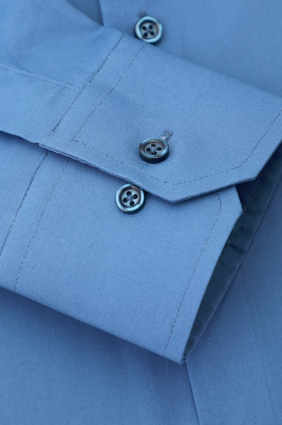 Blue Plain Formal Shirt - Image 3