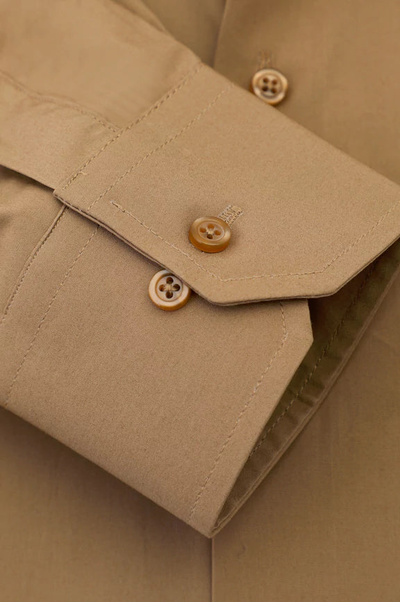 Brown Plain Formal Shirt - Image 3