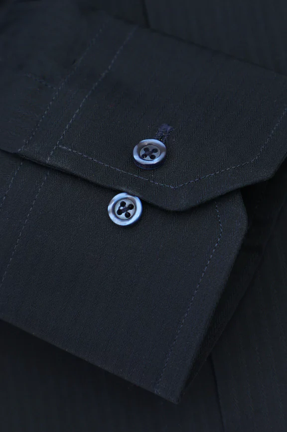 Navy Blue Dobby Formal Shirt - Image 3