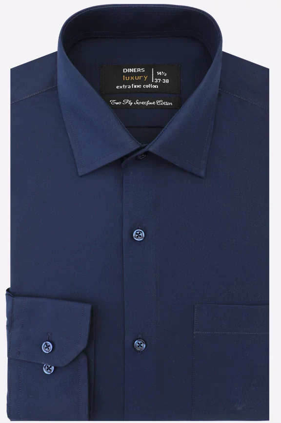Navy Blue Plain Formal Shirt