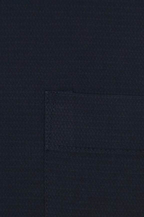 Navy Blue Self Textured Formal Shirt - Image 3