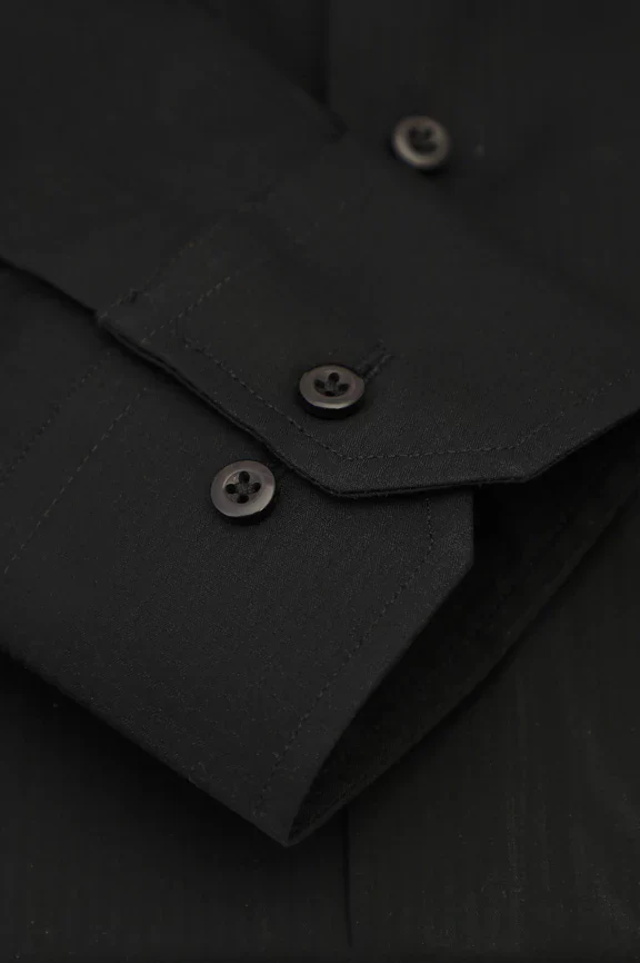 Black Self Textured Formal Shirt - Image 3