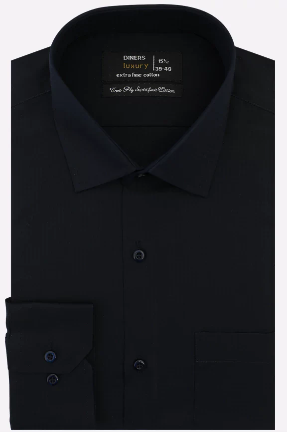 Navy Self Textured Formal Shirt