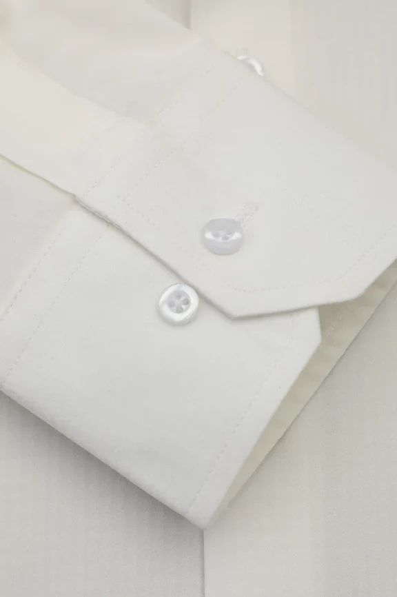 Off White Self Textured Formal Shirt - Image 3