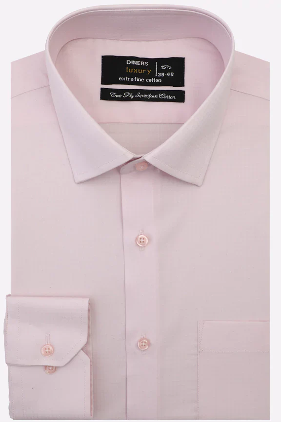 Pink Self Textured Formal Shirt