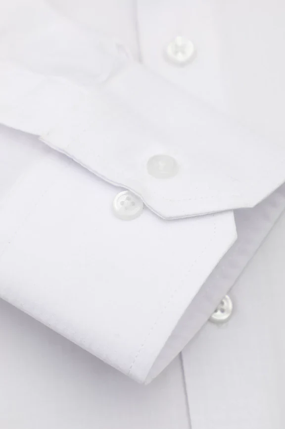 White Self Textured Formal Shirt - Image 3