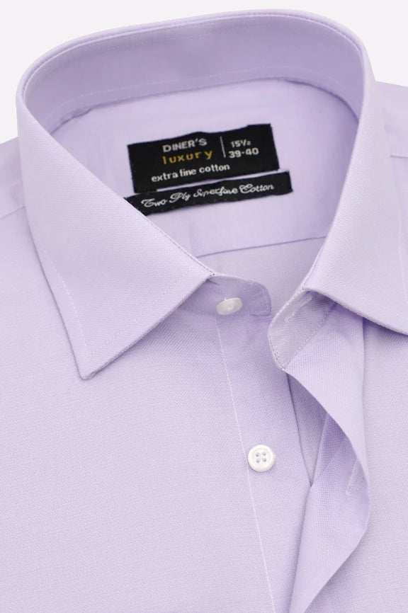 Purple Self Textured Formal Shirt - Image 2