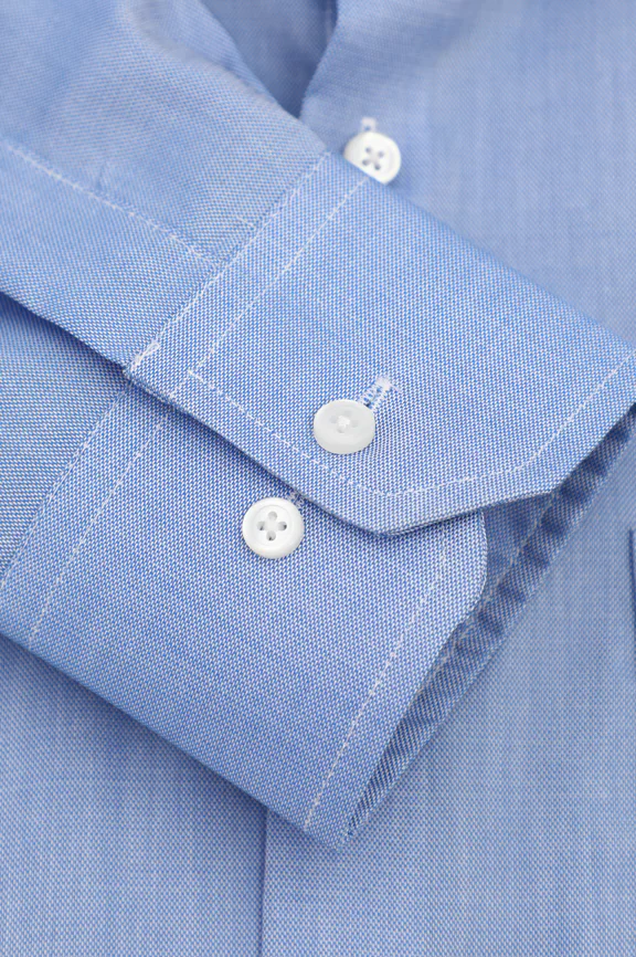 Blue Self Textured Formal Shirt - Image 3