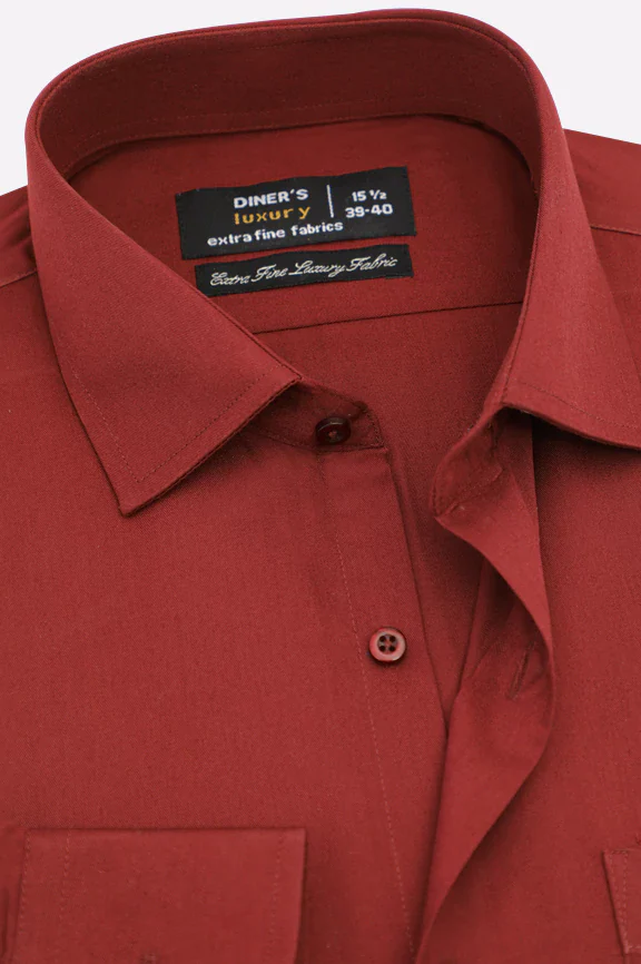 Maroon Self Twill Formal Shirt - Image 2
