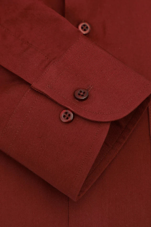 Maroon Self Twill Formal Shirt - Image 3