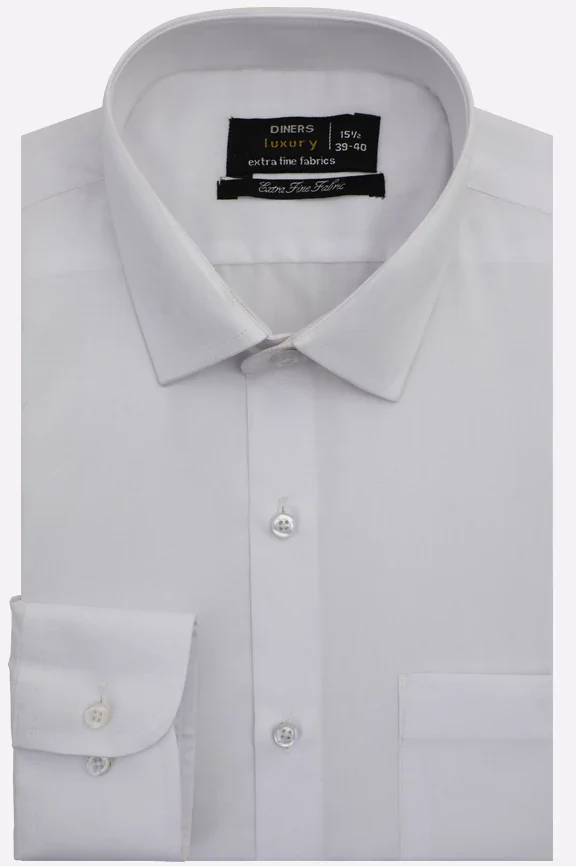 White Self Twill Formal Shirt