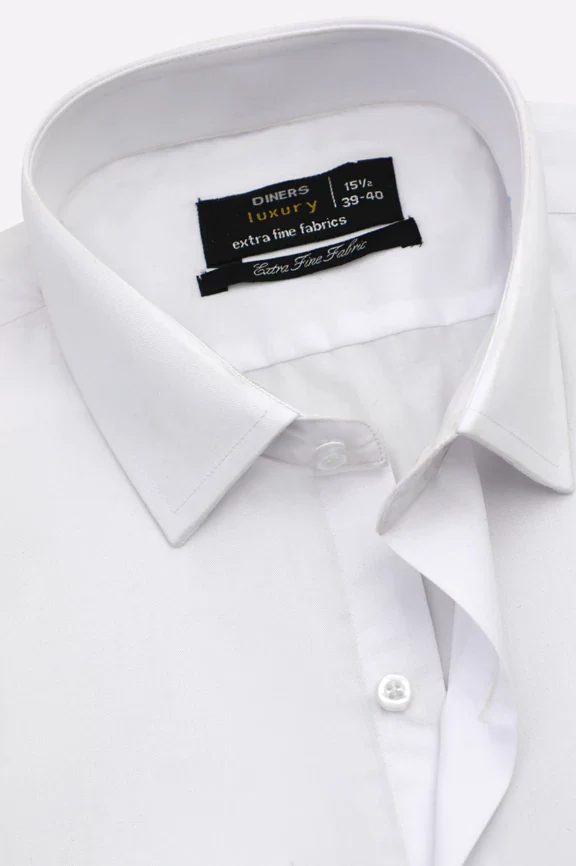 White Self Twill Formal Shirt - Image 2
