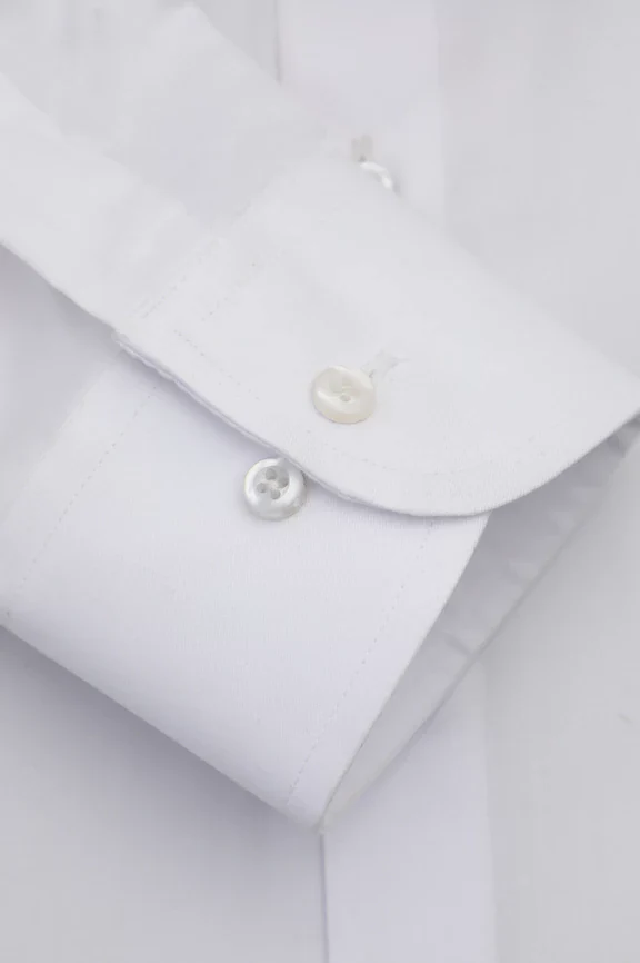 White Self Twill Formal Shirt - Image 4