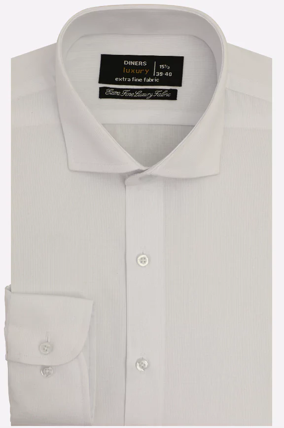 White Hairline Stripes Formal Shirt