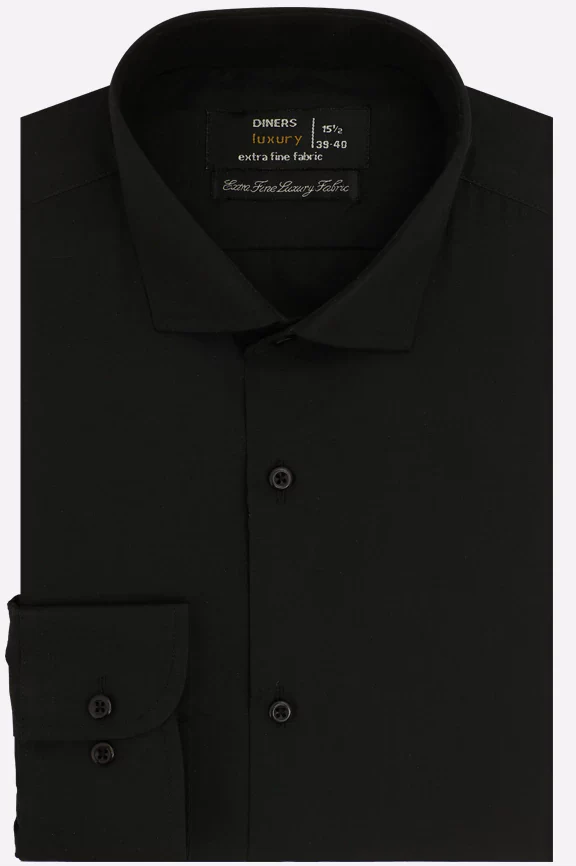 Black Self Textured Formal Shirt