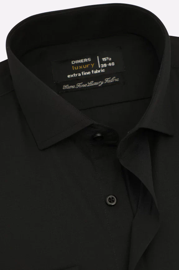 Black Self Textured Formal Shirt - Image 2