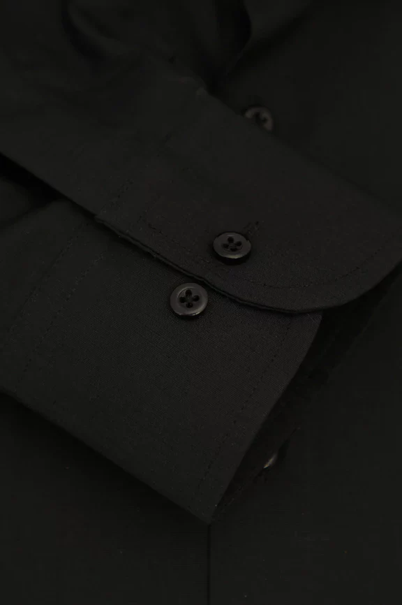 Black Self Textured Formal Shirt - Image 3
