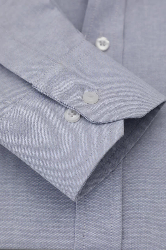 Light Grey Self Textured Formal Shirt - Image 3