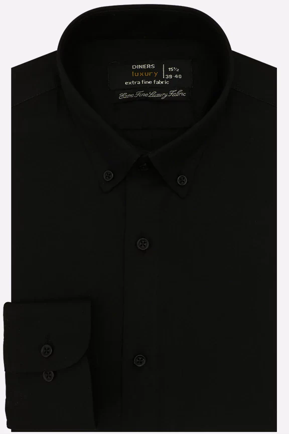Black Self Textured Formal Shirt