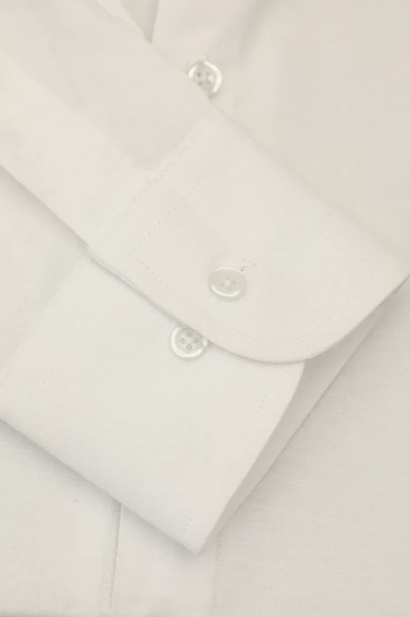 White Self Textured Formal Shirt - Image 3
