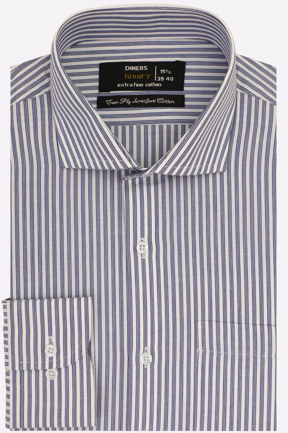 Blue Pencil Stripes Formal Shirt