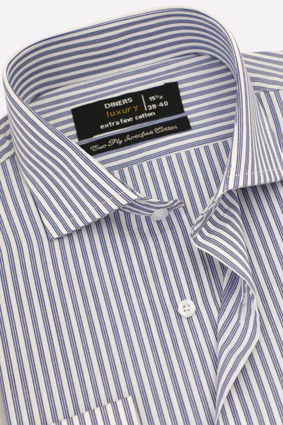 Blue Pencil Stripes Formal Shirt - Image 2