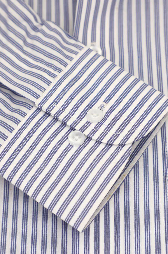 Blue Pencil Stripes Formal Shirt - Image 4