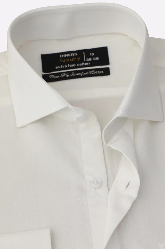 White Plain Formal Shirt - Image 2