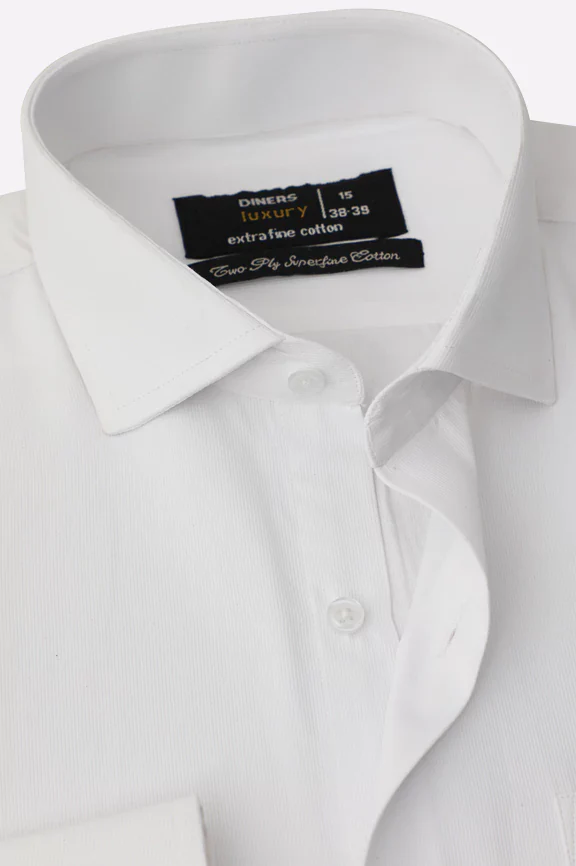 White Hairline Stripe Formal Shirt - Image 2