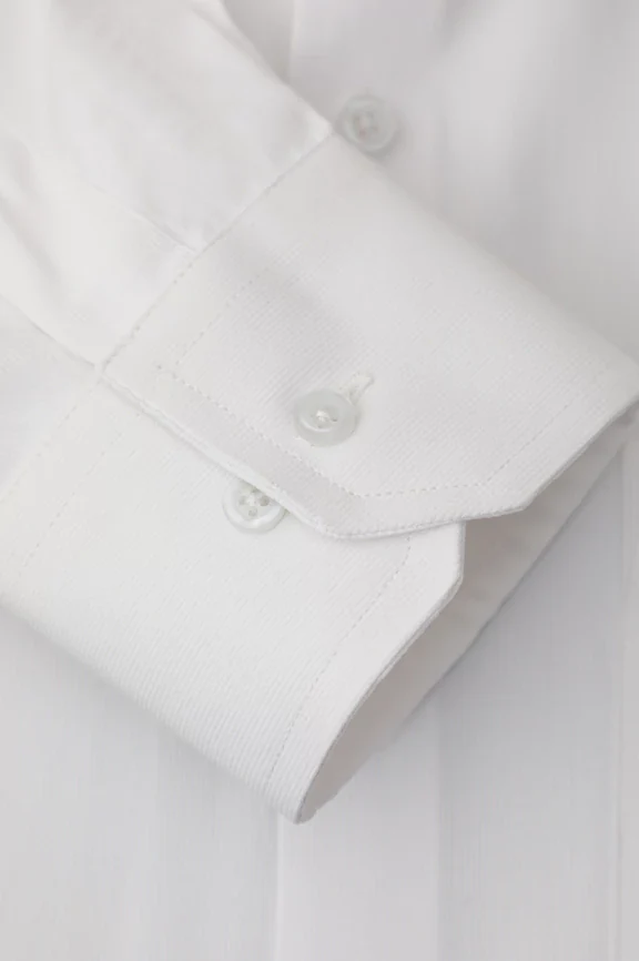 White Hairline Stripe Formal Shirt - Image 3