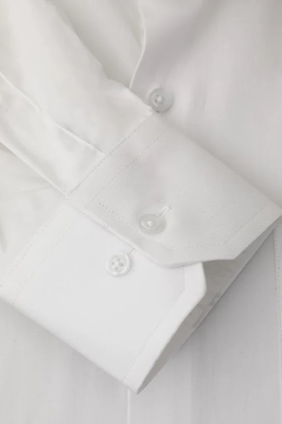 White Twill Self Textured Formal Shirt - Image 3