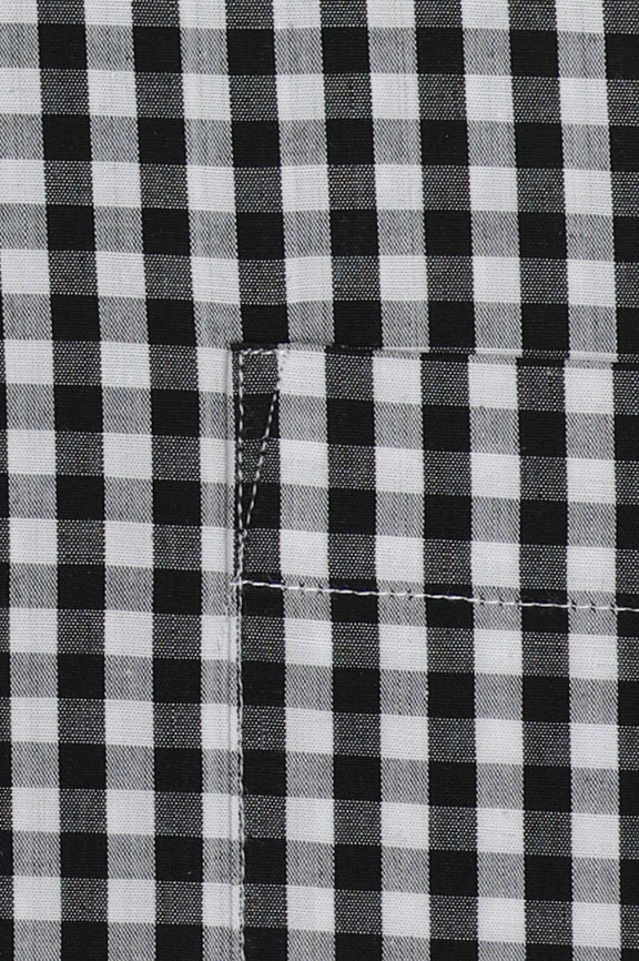 Black Gingham Check Formal Shirt - Image 4