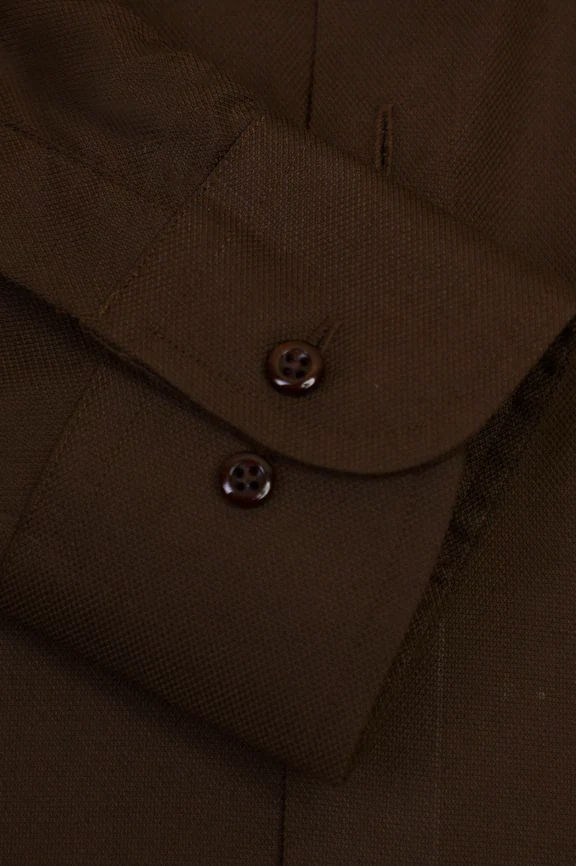 Brown Dobby Formal Shirt - Image 3
