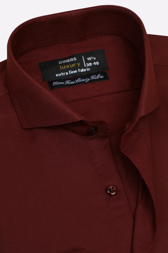 Maroon Dobby Formal Shirt - Image 2
