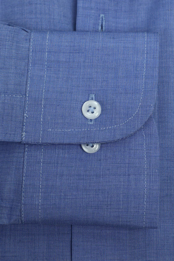 Blue Self Textured Formal Shirt - Image 3
