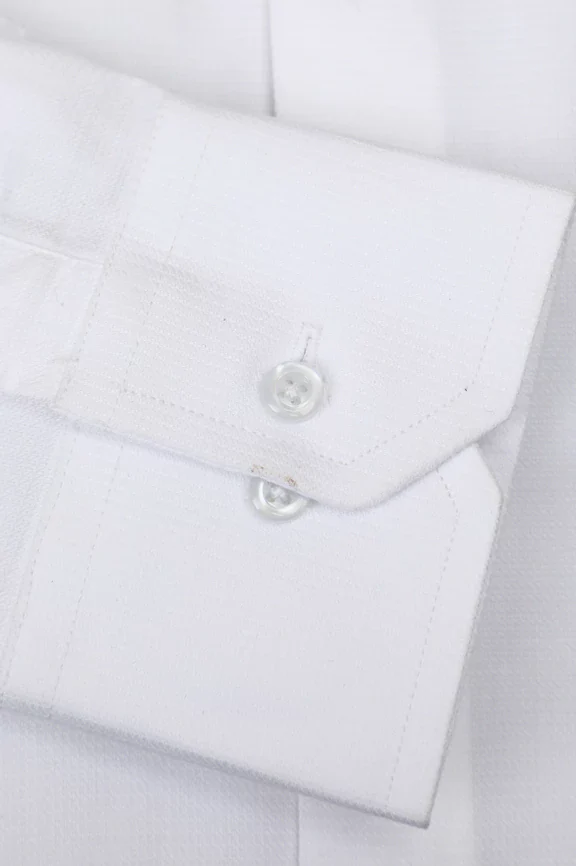 White Self Textured Formal Shirt - Image 3